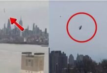 Helicopter crashes in New York’s Hudson River, pieces fly in the air