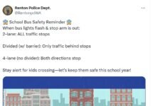 Renton Police Remind Drivers of School Bus Safety Rules as School Resume
