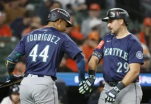 Julio Rodríguez and Cal Raleigh