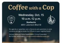 Bellevue Police to Host Halloween Edition of “Coffee with a Cop” Bellevue Police to Host Halloween Edition of “Coffee with a Cop”