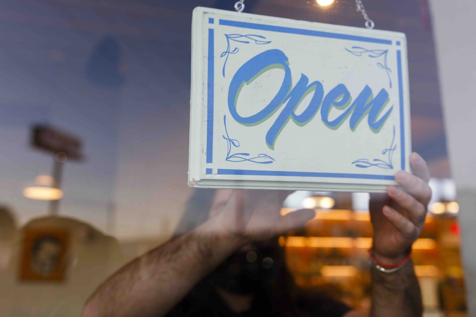 Open Sign on Door