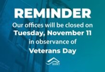 City of Kent Offices Closed Tuesday, November 11 for Veterans Day Offices Closed Tuesday