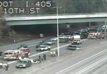 Major Collision Blocks Multiple Lanes on Southbound I-405 in Bellevue; Emergency Crews Respond Southbound I-405