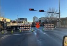 Broken Water Main Forces Road Closure on E. Yakima Ave; Repair Time Unknown Broken Water Main Forces Road Closure