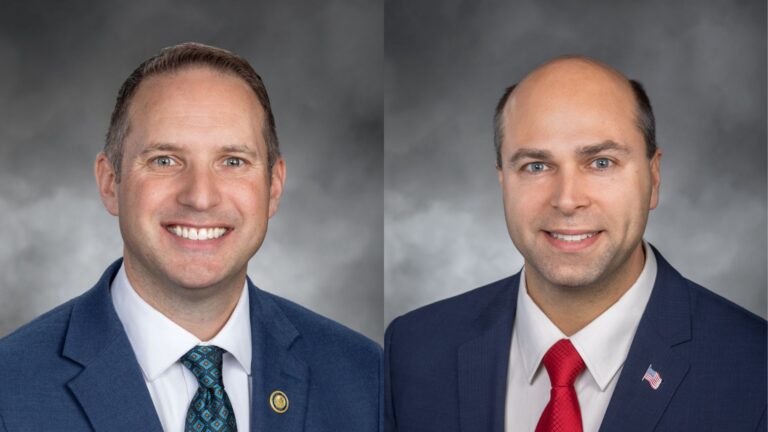 Reps. Hunter Abell, R-Inchelium, left, and Andrew Engell, R-Colville, right, represent northeast Washington’s 7th Legislative District