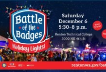 Kent PD to Participate in “Battle of the Badges” Holiday Lights Event in Renton Battle of the Badges