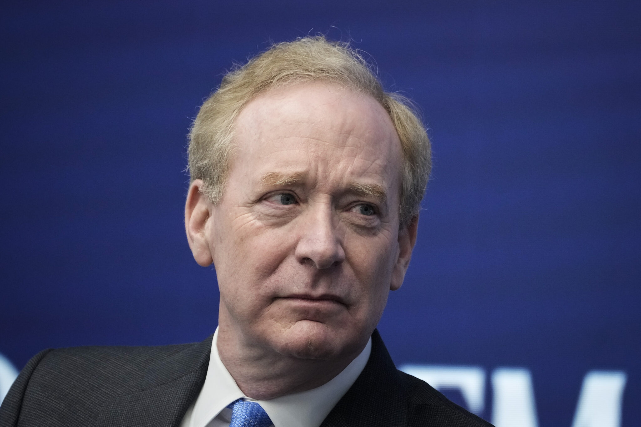 Microsoft vice chair and president Brad Smith speaks at a 2023 event in Washington, D.C. (Photo by Drew Angerer/Getty Images)
