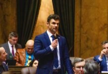Rep. Skyler Rude giving a speech on the House floor