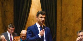 Rep. Skyler Rude giving a speech on the House floor