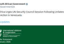 South Africa Calls for UN Security Council Session