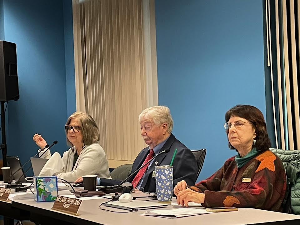 Commissioners Lorna Smith (from left), Woody Myers and Melanie Rowland listen to public comments at the Washington Fish and Wildlife Commission meeting on Feb. 13, 2026. (Photo by Jerry Cornfield/Washington State Standard)