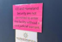 Churches and advocates mobilize as ICE activity continues in WA A sign hangs that says “ICE and Homeland Security are not permitted to enter the facility without a valid judicial warrant,” at Cascade Unitarian Universalist Fellowship in East Wenatchee.