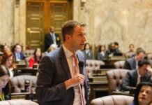 After slurred remarks during budget hearing, WA House majority leader admits to drinking Rep. Joe Fitzgibbon giving a speech on the House floor