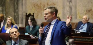 Washington state Senate approves tax on personal income over $1M Senate Majority Leader Jamie Pedersen, D-Seattle, makes remarks on Feb. 16, 2026, during the floor debate over legislation he sponsored to tax personal income over $1 million a year.