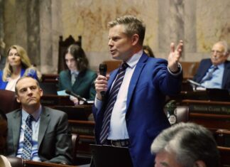 Washington state Senate approves tax on personal income over $1M Senate Majority Leader Jamie Pedersen, D-Seattle, makes remarks on Feb. 16, 2026, during the floor debate over legislation he sponsored to tax personal income over $1 million a year.