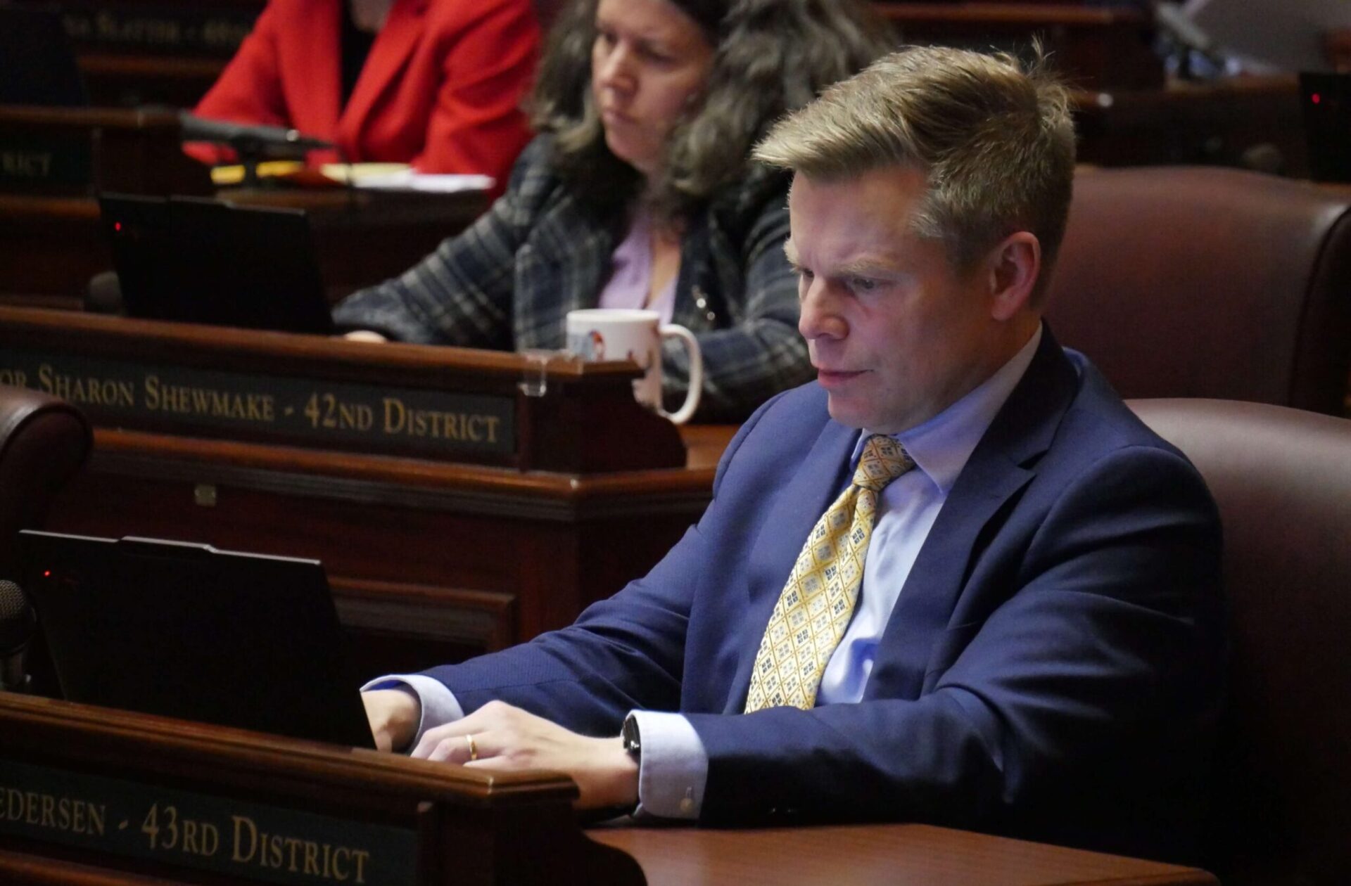Senate Majority Leader Jamie Pedersen, D-Seattle, during Senate floor debate on Jan. 28, 2026.