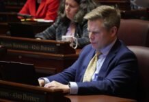 Senate Majority Leader Jamie Pedersen, D-Seattle, during Senate floor debate on Jan. 28, 2026.