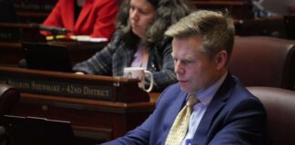 Senate Majority Leader Jamie Pedersen, D-Seattle, during Senate floor debate on Jan. 28, 2026.