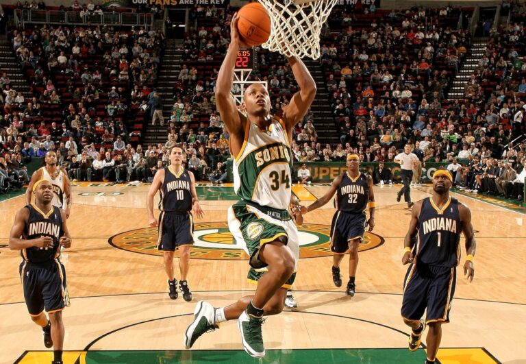 Ray Allen of the Seattle SuperSonics shoots against the Indiana Pacers on Dec. 1, 2006, at Key Arena in Seattle
