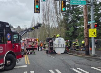 Water Truck Rolls Over