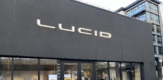 A Lucid showroom in Seattle’s University Village, where potential car buyers can check out the manufacturers’ vehicles, but not test-drive or buy them