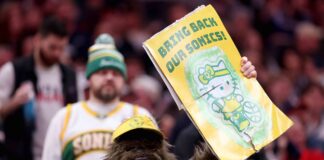WA governor prepares to meet with NBA commissioner as hopes rise for Sonics’ return A Seattle Supersonics fan dressed as Bigfoot is seen during the game between the Gonzaga Bulldogs and the Kentucky Wildcats at Climate Pledge Arena on Dec. 7, 2024 in Seattle, Washington.