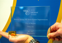 Gold Award for engineering excellence for their Monroe Avenue Stormwater Facility