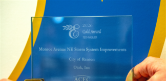 Renton Stormwater Project Honored with Engineering Gold Award Gold Award for engineering excellence for their Monroe Avenue Stormwater Facility