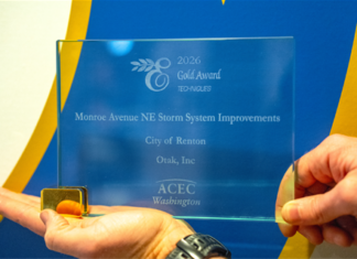 Gold Award for engineering excellence for their Monroe Avenue Stormwater Facility