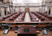WA Senate’s Democratic majority leader draws challenger from the left The Senate chambers at the Washington state Capitol