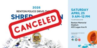 Renton Police Cancel Shred-A-Thon & Drug Take-Back Event