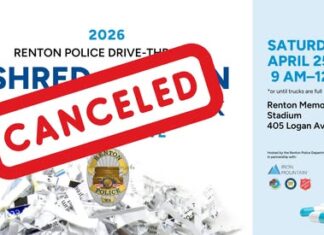 Renton Police Cancel Shred-A-Thon & Drug Take-Back Event