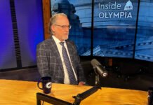 Energy consultant Arne Olson of Energy and Environmental Economics on the set of Inside Olympia with Austin Jenkins