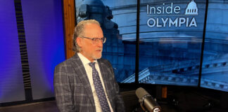 Energy consultant Arne Olson of Energy and Environmental Economics on the set of Inside Olympia with Austin Jenkins