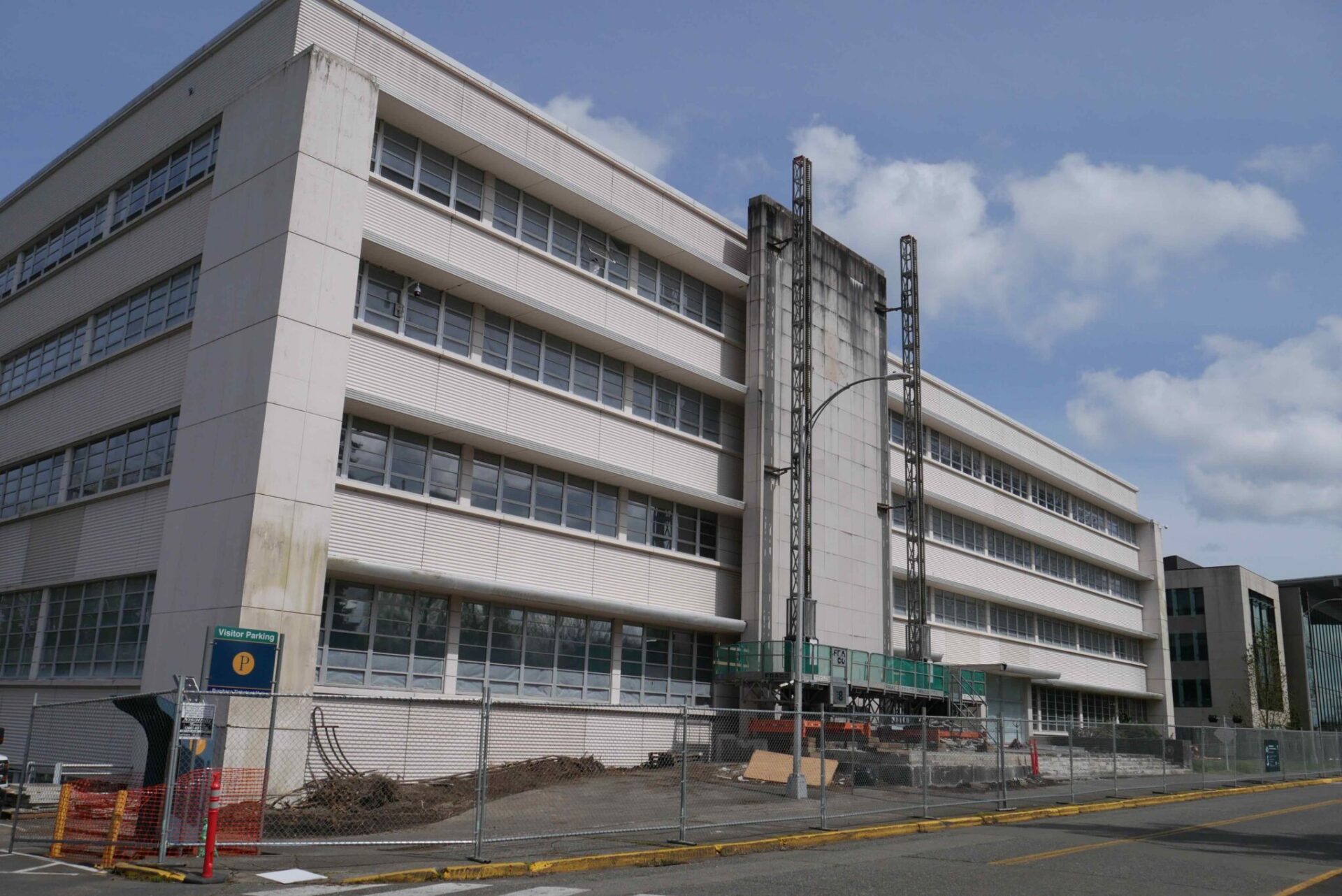A view of the south side of the General Administration Building on April 17, 2026. The state office building was completed in 1956 and is being torn down during 2026