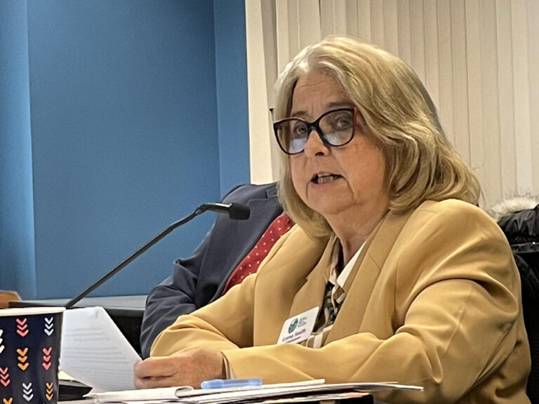 Washington Fish and Wildlife Commissioner Lorna Smith speaking at the commission meeting on April 17, 2026 in Olympia. (Photo by Jerry Cornfield/ Washington State Standard)