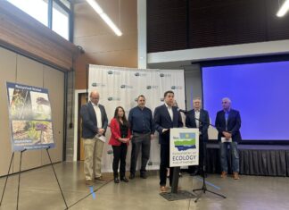 Washington state Department of Ecology Director Casey Sixkiller speaks alongside local leaders on a new effort to respond to Washington’s persistent droughts