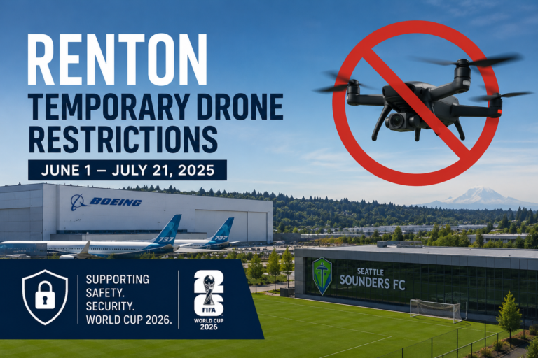 FAA Imposes Temporary Drone Restrictions in Renton Ahead of FIFA World Cup Activities