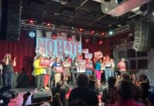 U.S. Rep. Pramila Jayapal speaks at the campaign kickoff event against two conservative-backed ballot initiatives on Wednesday, June 17, 2026, in Seattle, Washington.