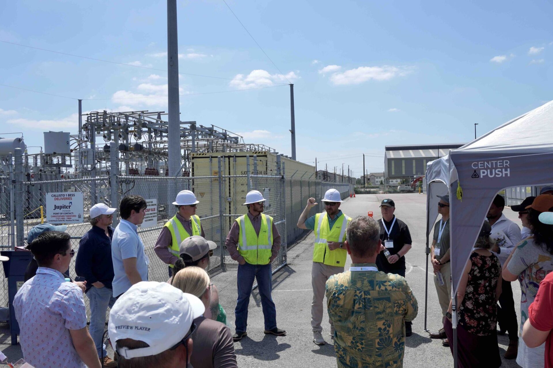 Washington city and state leaders, utility officials and clean energy advocates toured a large battery energy storage facility in Houston, Texas, during a group study mission in May