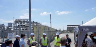 Washington city and state leaders, utility officials and clean energy advocates toured a large battery energy storage facility in Houston, Texas, during a group study mission in May