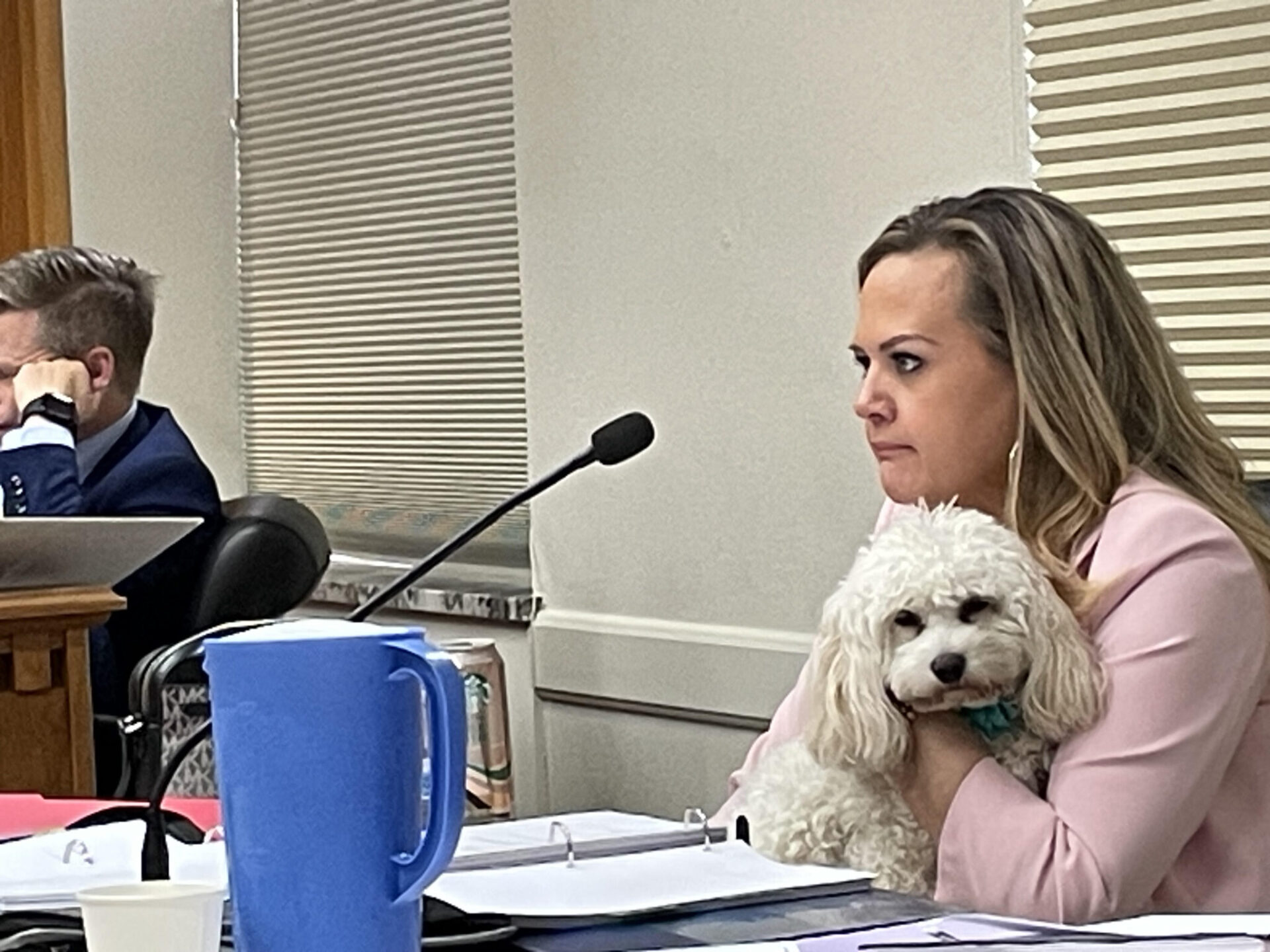 Washington state Rep. Tarra Simmons, D-Bremerton, listens to testimony during a hearing on allegations she violated state ethics laws on June 8, 2026. Simmons denies the charges