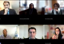 Washington State Human Rights Commission member Luc Jasmin, bottom left, has resigned after backlash to comments he made in a March 2025 meeting