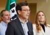 WA agency director out as Ferguson installs an interim leader Employment Security Department Commissioner Cami Feek joins Gov. Bob Ferguson at a press conference in May. On Wednesday, Ferguson named Feek as the interim leader of the Department of Enterprise Services. (Photo courtesy of Employment Security Department)