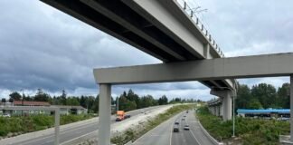 In December 2026, Washington plans to begin offering a toll discount for drivers with lower incomes on State Route 509 expressway (above) and the State Route 167 expressway. (Photo courtesy of Washington State Department of Transportation)