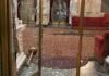 This photo shows damage to the State Reception Room at the Washington state Capitol after an intruder broke in on Sunday, Oct. 5, 2025. (Photo courtesy of Department of Enterprise Services)