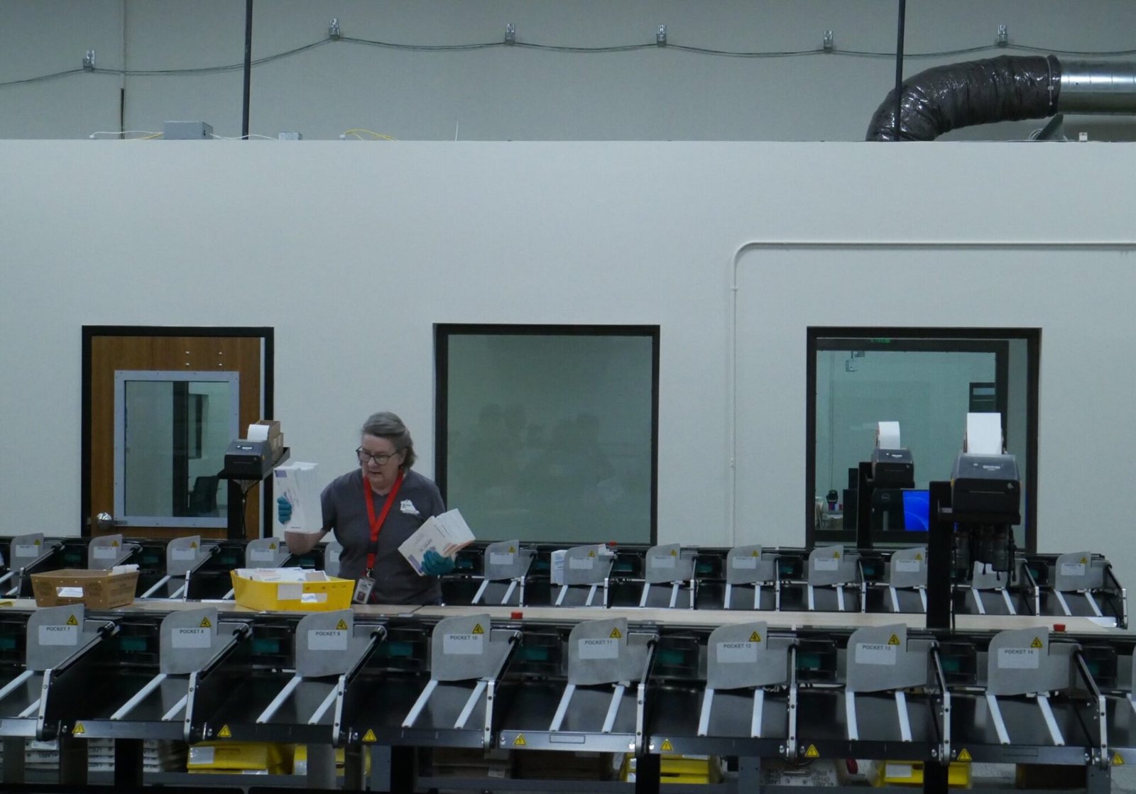 Ballot processing in Tumwater, Washington in 2025. (Photo by Jake Goldstein-Street/Washington State Standard)