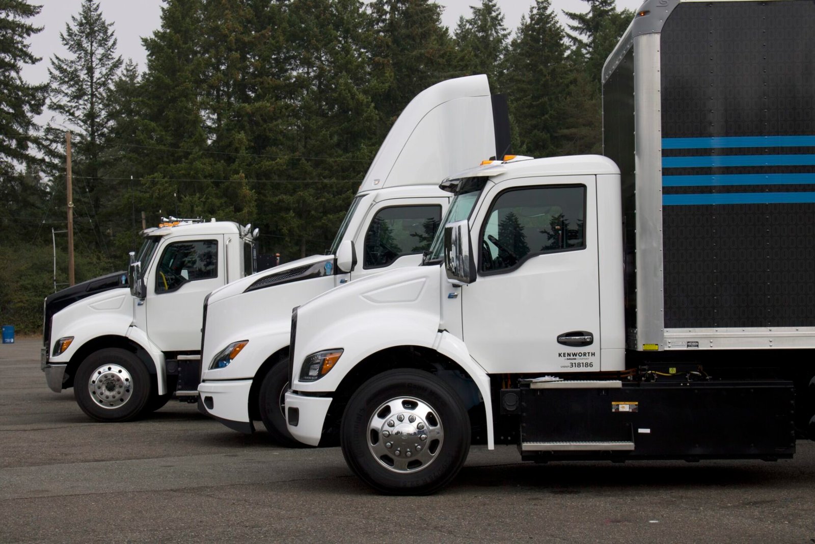 Kenworth electric heavy-duty trucks are among those available for the Washington Zero-Emission Program. (Photo by Aspen Ford/Washington State Standard)