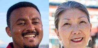 Kelabe Tewolde and Rep. Sharon Tomiko Santos. (Photos courtesy of campaigns)